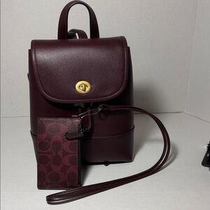 Elegant Burgundy Leather Backpack